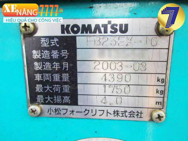 Xe nâng điện ngồi lái KOMATSU FB25EX-10