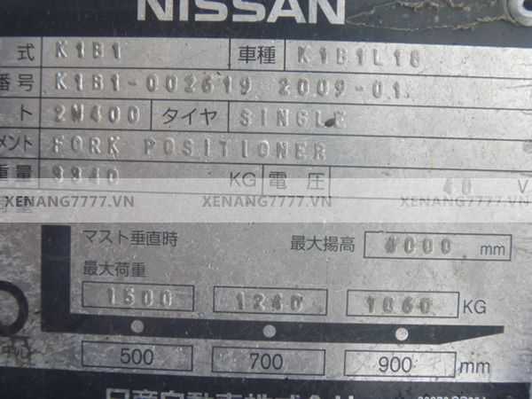 Xe nâng điện ngồi lái NISSAN K1B1L18 