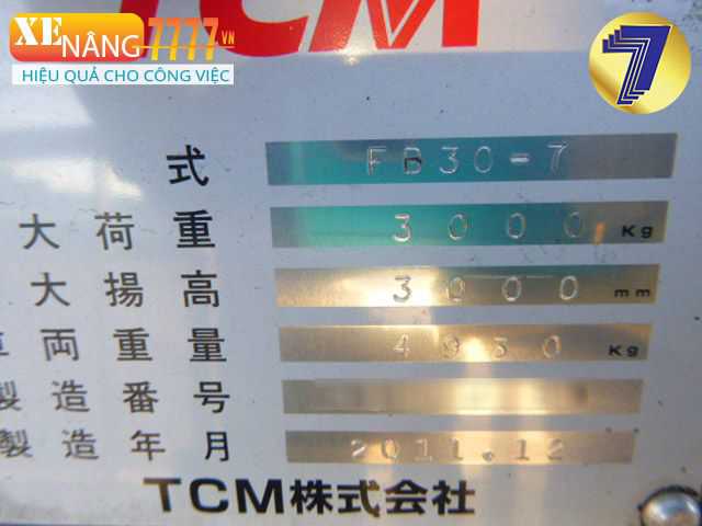 Xe nâng điện ngồi lái TCM FB30-7