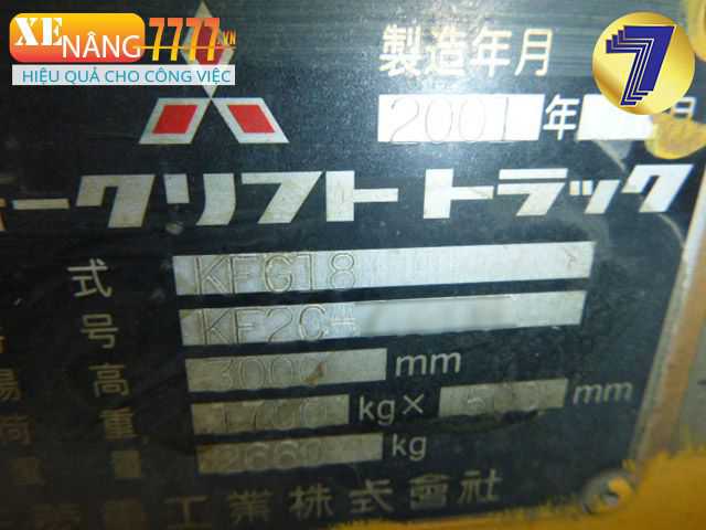 Xe nâng xăng ga MITSUBISHI KFG18