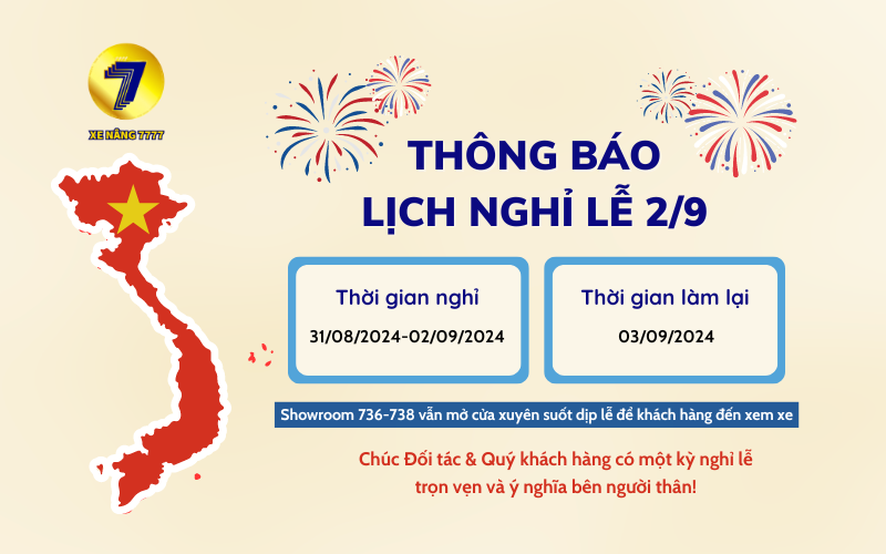 THÔNG BÁO LỊCH NGHỈ LỄ QUỐC KHÁNH 2/9