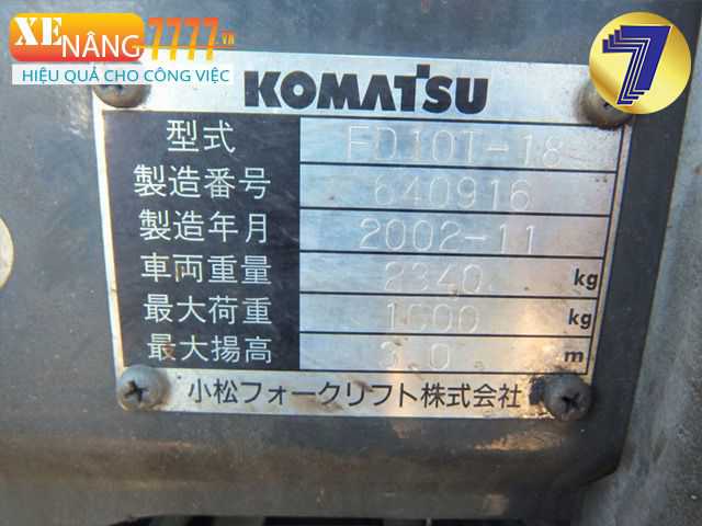 Xe nâng dầu KOMATSU FD10T-18