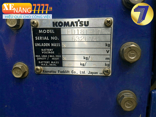 Xe nâng dầu KOMATSU FD18T-17