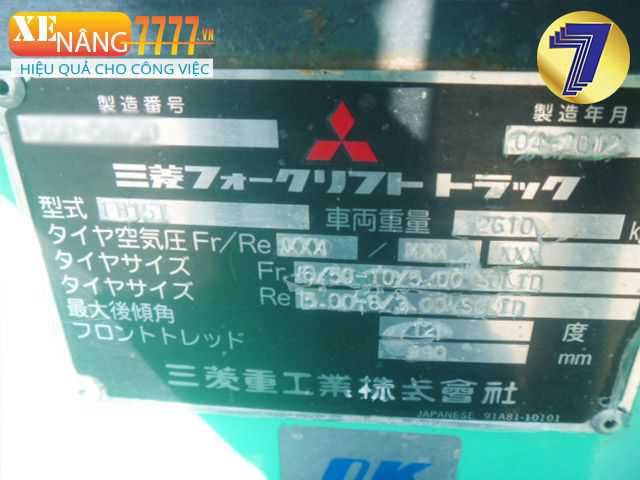 Xe nâng dầu MITSUBISHI FD15T