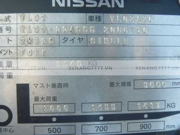 Xe nâng dầu NISSAN YL02A20