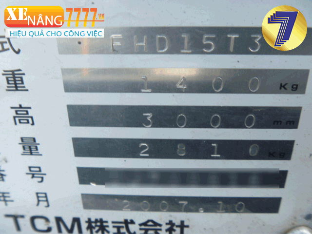 Xe nâng dầu TCM FHD15T3