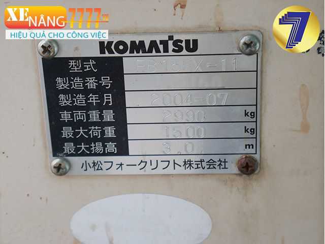 Xe nâng điện ngồi lái KOMATSU FB15EX-11