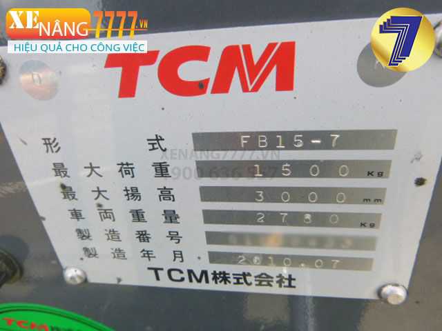 Xe nâng điện ngồi lái TCM FB15-7