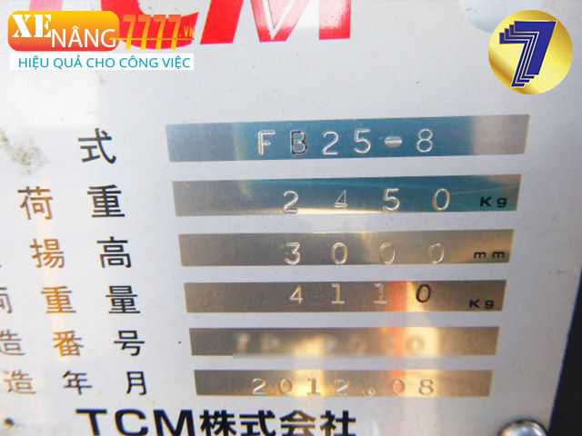 Xe nâng điện ngồi lái TCM FB25-8